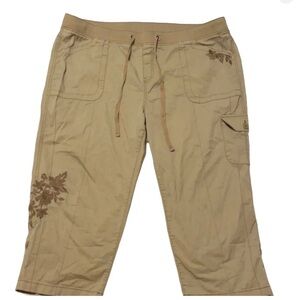 Terra & Sky Tan Cargo Shorts with Elastic Waistband